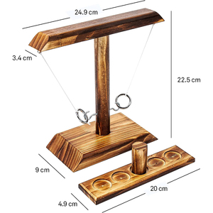 Intéressant jeu de lancer d'anneau en bois pour les amis de la famille Festive Home Christmas Board Table Artistic Painted Interactive Party Box - Product Image 3