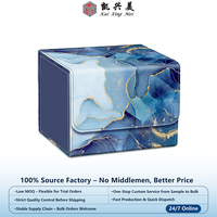 Boîte de rangement pour cartes KXM DECK BOX 001 pour cartes Commander et TCG avec étui en cuir PU et logo personnalisé disponible avec fermeture à clé