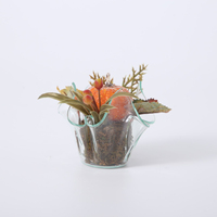 Nieuwe gebogen glazen schaal voor thuisdecoratie, feesten, herfstoogst, Thanksgiving, decoratieve bloemenschaal voor presentatie