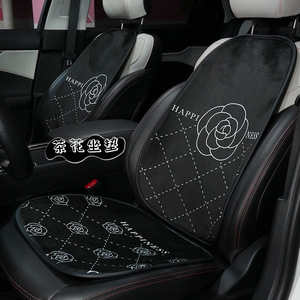Housses de siège de voiture en peluche, ensemble complet, design fleur de camélia, coussins de siège avant chauds et antidérapants, utilisation quatre saisons - Product Image 2