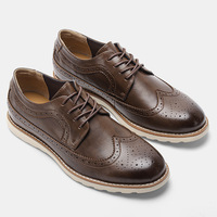 Chaussures décontractées brogues légères et respirantes pour hommes, pour l'exportation, style vintage printemps/été, confortables, en cuir synthétique PU