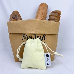 Recyclable Organic Cotton <b>Drawstring</b> Bag Eco-Friendly Canvas <b>Pouch</b> Bag Natural Color Dust <b>Pouch</b> - Product Image 2