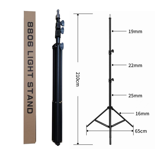 8806 2.1m Light Stand Tripod 1/4"screw Mount for Camera Tripod Phone Tripod Stand Tripod Stand for Ring Light Spotlight Softbox
