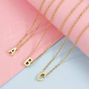 Wannee OEM Initials 18K Gold Plated Alphabet Letter Initial Necklace For Women Men