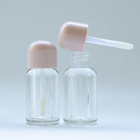 Nouveau tube vide pour brillant à lèvres, bouchon rond rose, flacon transparent, conteneur d'huile à lèvres, emballage cosmétique personnalisable, emballage plastique