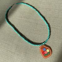 Collier en acrylique minimaliste tendance avec pendentif en pierre naturelle, cadeau pour fille
