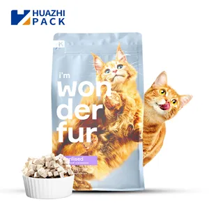 Personnalisé 3kg 5kg 10kg 15kg fond plat pochette zip-lock litière pour chat sac d'emballage nourriture pour chien chat sac d'emballage alimentaire