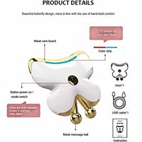 Masseur facial papillon chauffant, appareil de raclage avec sonde métallique, Gua Sha pour le visage et le cou, masseur de beauté pour le cou