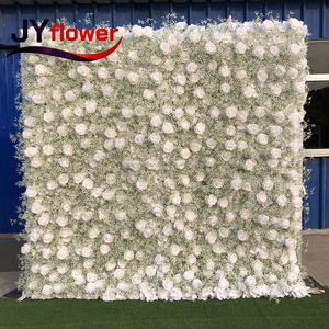 JY personalizado realista seda 3D pluma peluda flor de loto boda telón de fondo para <span class=keywords><strong>el</strong></span> Día de San Valentín y Acción de Gracias-blanco crema - Product Image 3