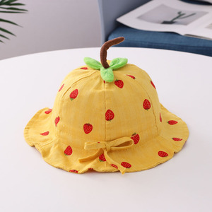 2021 nuovo stile cappelli per bambini a righe graziosi bacinella a foglia di fragola e Design alla moda da <span class=keywords><strong>pescatore</strong></span> coreano per l'inverno - Product Image 5