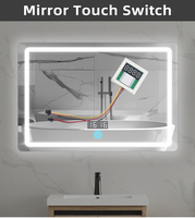 Interruptor Táctil Inteligente Shinechip de 12V 5A 60W para Espejo, Ultrafino de 8mm, Control Único, Sensor de Atenuación para Baño, IP65, Material ABS