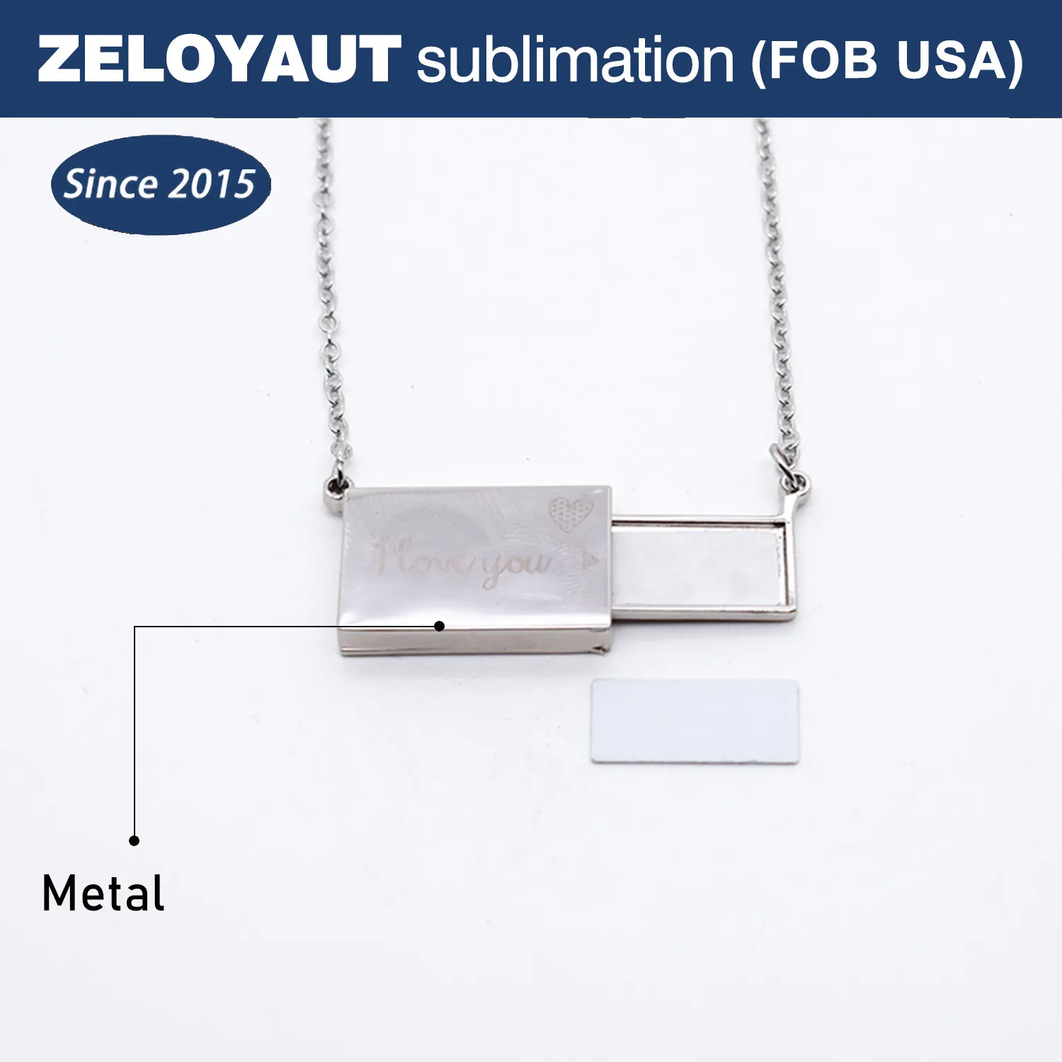 ZELOYAUT-승화 블랭크 새로운 맞춤형 장신구 아연 합금 서랍 목걸이 여자 친구 아내 이사 선물을위한 럭셔리