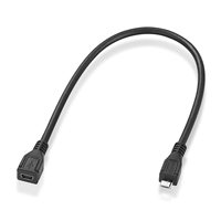 Cable convertidor Bochara de 30 cm Micro USB 2.0 macho a Mini 5 pines hembra M/F con blindaje de lámina y 4+1 núcleos OFC