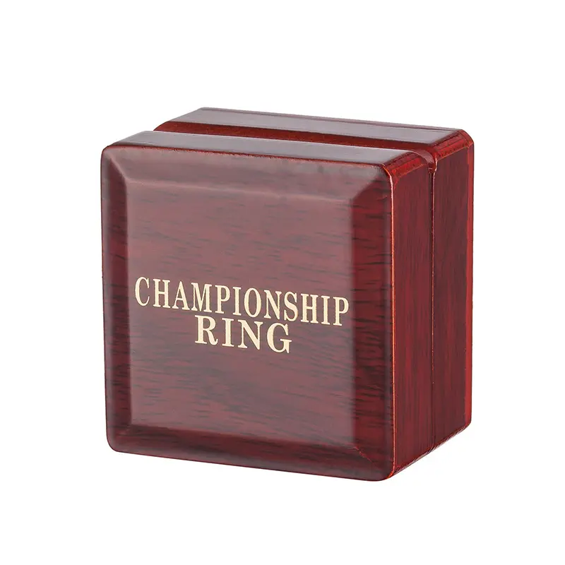 2021 Fashion Hot Sale Custom Red Wooden Lacquer Luxury Sport Championship Display Ring Box