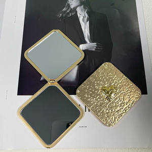 Zinc Alloy square Pocket <strong>Mirror</strong> - <strong>Compact</strong>, Customizable, Luxurious Makeup Travel Gift, Portable Folding Golden Metal <strong>Mirror</strong> - Product Image 5