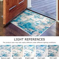 Tapis en Faux Cachemire Imprimé Mince Tapis de Coureur Abstrait Moderne 2x6 Chemin de Cuisine Lavable Tapis de Coureur de Couloir Doux et Antidérapant