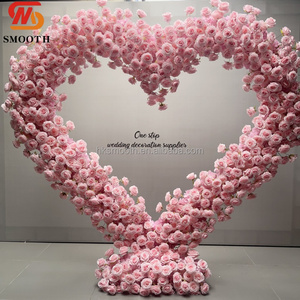 Wholesale Custom Romantic Pink Love Shape Flower <b>Arch</b> Stand For Wedding <b>Decoration</b> - Product Image 1