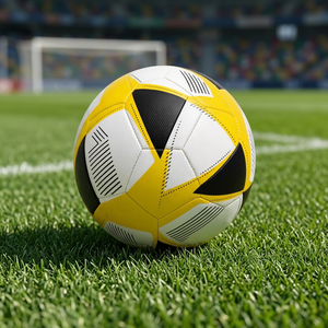 Ballon de football de qualité supérieure, marque privée, blanc, jaune, noir, entraînement professionnel, durable, emballage gonflé 0.4-0.45 - Product Image 4
