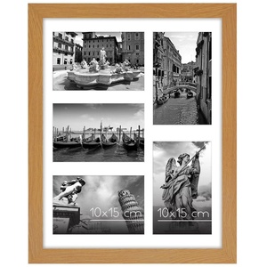 Marco para Fotos de 28 x 36 cm con Soporte para Cinco Fotos de 15 x 10 cm, Marco para Varias Fotos Familiares, Decoración para el Hogar - Product Image 2