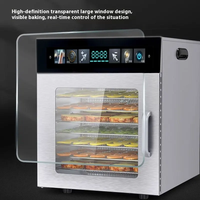 Déshydrateur alimentaire 8 plateaux en acier inoxydable SUS 304, machine commerciale pour viande séchée, séchoir avec minuterie numérique, certifié CE, vente directe usine en gros
