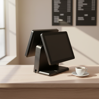 Mesin POS 15 Inch Murah Mesin Kasir Layar Sentuh Murah POS Layar Ganda Murah Peralatan Kasir Murah