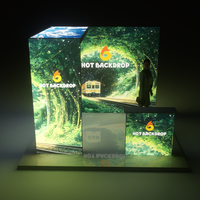 Support d'affichage modulaire portable à cadre en aluminium à montage rapide, avec toile LED SEG et boîte à lumière rétroéclairée pop-up, pour salons professionnels et événements