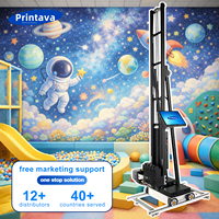 Mesin Printer Dinding Otomatis Printava Mesin Pencetak Dinding 3D Printer Dinding Tinta UV Vertikal untuk Dekorasi Dinding Komersial