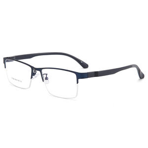 แว่นตาผู้ชายทรงสี่เหลี่ยมครึ่งกรอบ ดันยาง น้ำหนักเบา กรอบโลหะ พลาสติก เหล็ก รุ่น 31050 - Product Image 1