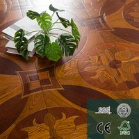 Parquet contrecollé multicouche à motifs personnalisés avec médaillon en bois incrusté – Revêtement de sol de luxe pour villas et maisons