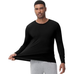 Wholesale Men's Long Sleeve Baselayer Shirt <b>Viscose</b> From Bamboo Slim Fit Stretchable Soft <b>Top</b> S XXL - Product Image 5