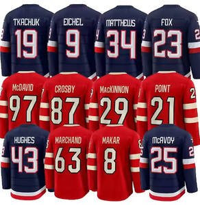 Individuell gesticktes Eishockeytrikot der kanadischen Mannschaft – Herren USA & Kanada Stil, McDavid 97, MacKinnon 29, Tkachuk 19 - Product Image 1