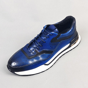 Chaussures décontractées pour hommes en cuir véritable à bout rond, respirantes, à lacets, toutes saisons, semelle extérieure en caoutchouc, semelle intermédiaire en EVA - Product Image 3