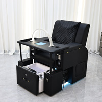 Équipement de salon de manucure multifonctionnel moderne, fauteuil de spa pour les pieds violet, mobilier de salon de luxe, fauteuil de pédicure électrique inclinable