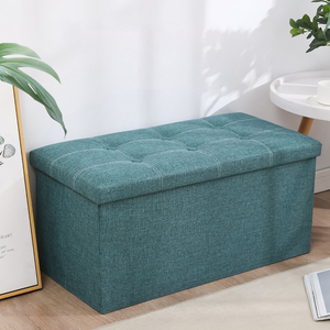 Banc de rangement pliable robuste en gros, tabouret à chaussures minimaliste en lin et boîte de rangement pour la maison en vrac - Product Image 4