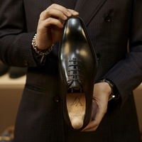 Chaussures habillées pour hommes en cuir véritable faites à la main de haute qualité, à lacets, à bout, à semelle en caoutchouc, à pois, pour le bureau, la carrière, les mariages et les occasions formelles d'automne