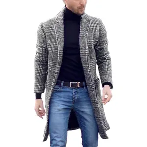 2022 autumn winter wool men's overcoat in long double breasted wool overcoat wholesale