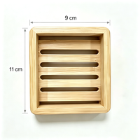 Support à Savon en Bambou Personnalisé OEM avec Drainage, Plateau à Savon en Bois à Lattes avec Trous de Drainage pour Douche et Évier, Économiseur de Savon