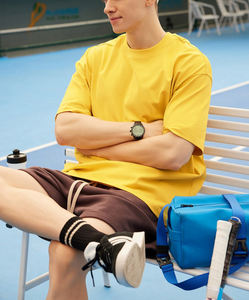 เสื้อยืดโอเวอร์ไซส์ผู้ชายคุณภาพสูง เนื้อผ้าหนา 380 กรัม ผ้าฝ้าย 100% คอกลม ถักแบบเรียบ ดีไซน์เรียบง่าย แขนสั้น ระบายอากาศได้ดี - Product Image 6