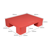 Palette en plastique miniature à surface plane de petite taille pour supermarché et entrepôt, 500*400*120, simple face, 4 voies, HDPE, marque HANG NENG, dynamique