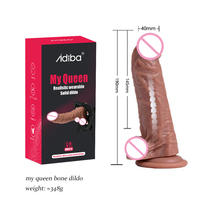 Quaige My Queen - Cinturón con Dildo Realista de Hueso Sólido, Juguete Sexual para Parejas Lesbianas, Marrón, 200 mm, TPE+ABS, IPX7, Impermeable