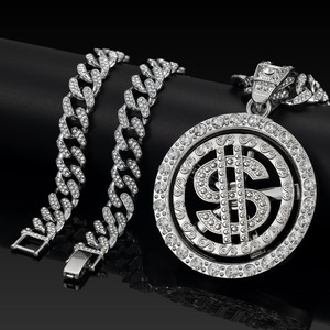 Collar con Colgante de Letra Dólar Grande Chapado en Oro Estilo Retro Hip Hop, Cadena Larga para Hombre, Time to <span class=keywords><strong>Run</strong></span> - Product Image 3