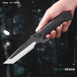 มีดยุทธวิธีคุณภาพสูงปรับแต่งได้ ใบมีดเหล็กกล้าไร้สนิม ด้ามจับแบบ K สำหรับมีดต่อสู้  OEM DIY ด้ามมีด - Product Image 2