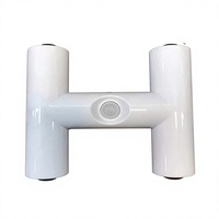 Lampe murale magnétique LED, mini lampe de nuit minimaliste, rechargeable par USB, double couleur blanc chaud/blanc froid, design double œil de chat en forme de H