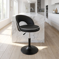 Tabourets de bar modernes multicolores avec base ronde et dossier rembourré, chaises de bar, mobilier de bar, chaise de comptoir