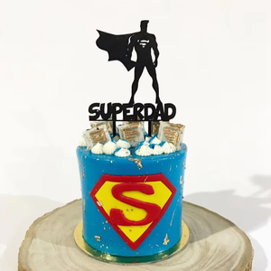 Super Dad Black Acrylic Mirror Cake Topper para <span class=keywords><strong>Feliz</strong></span> cumpleaños Dad Happy Father's Day DIY Postre Party Decoraciones PQA335 - Product Image 1