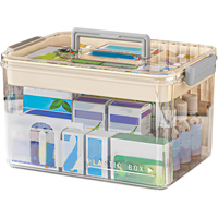 Conteneurs de rangement pliables rectangulaires transparents en PP à 2 couches, capacité de 6 à 10 L, organisation domestique, multi-usages, jouets, collations