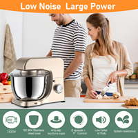 Nouveauté : Batteur sur socle de haute qualité, 1000 W, en acier inoxydable, moteur en cuivre pur à 8 vitesses, design inclinable, avec bol mélangeur