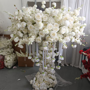 IFG מכירה חמה ורדים תלויים לבנים מלאכותיים מרכזי פרחים לשולחן גדול לחתונה - Product Image 5