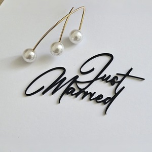 Decorazione per <span class=keywords><strong>Torta</strong></span> Nuziale in Acrilico con Scritta 'Just Married', Ornamenti per <span class=keywords><strong>Torta</strong></span> Nuziale, Topper per <span class=keywords><strong>Torta</strong></span> di Matrimonio - Product Image 5