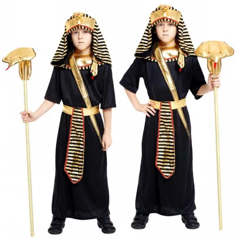Fabricantes de ropa de vestir para niños, disfraces de Faraón Egipcio para Halloween, venta al por mayor